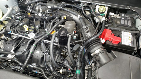 J&amp;L 19-24 Ford/Lincoln SUV &amp; Trucks w 2.0 EcoBoost Driver Side Oil Separator 3.0 - Black Ano - 3044D-B