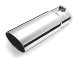 Gibson Round Single Wall Angle-Cut Tip - 3.5in OD/2.25in Inlet/12in Length - Stainless - 500395