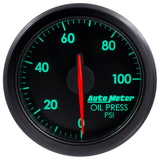 Autometer Airdrive 2-1/6in Oil Pressure Gauge 0-100 PSI - Black - 9152-T