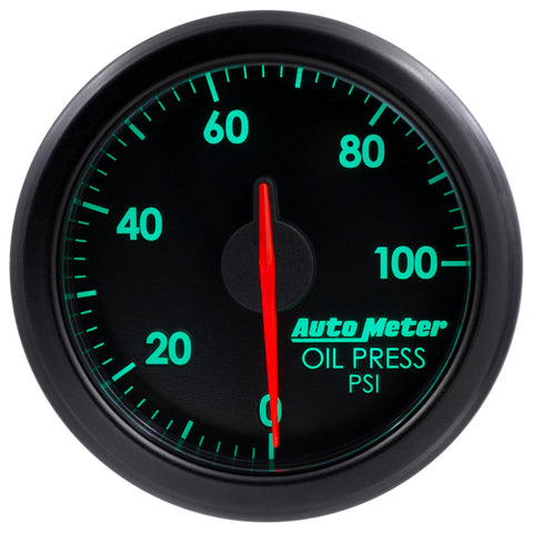 Autometer Airdrive 2-1/6in Oil Pressure Gauge 0-100 PSI - Black - 9152-T