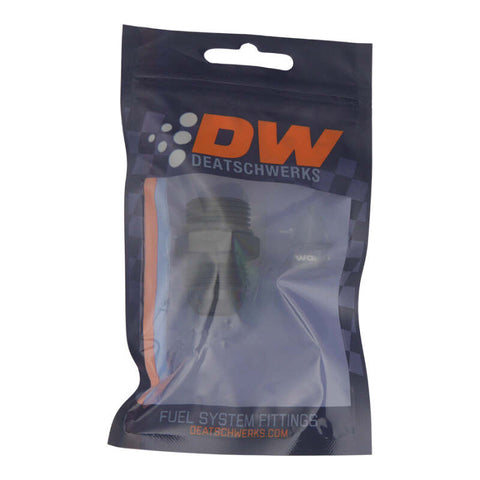 DeatschWerks 10AN ORB Male to 10 AN Male Flare Adapter (Incl O-Ring) - Anodized Matte Black - 6-02-0403-B