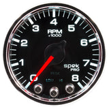 Autometer Spek-Pro Gauge Tach 2 1/16in 8K Rpm W/ Shift Light & Peak Mem Blk/Chrm - P33431