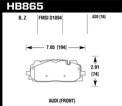 Hawk 18-19 Audi S5 HPS 5.0 Front Brake Pads - HB865B.620