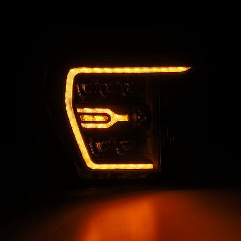 AlphaRex 21-22 Ford F-150 NOVA LED Proj Headlights Plank Style Blk w/Activ Light/Seq Signal - 880137