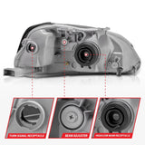 ANZO 1999-2000 Honda Civic Crystal Headlights Black - 121070