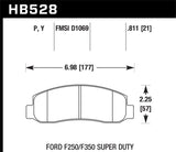 Hawk 05-11 F-250/F-350 Super Duty Pickup / 11 F-550 Super Duty Pickup Front LTS Street Brake Pads - HB528Y.811