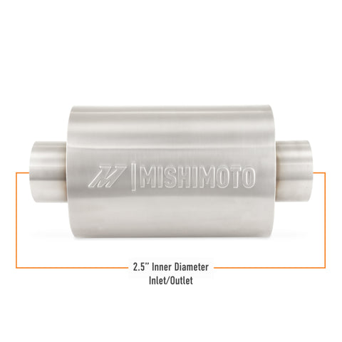 Mishimoto Universal Resonator with 2.5in Inlet/Outlet - Brushed - MMEXH-RES-25BR
