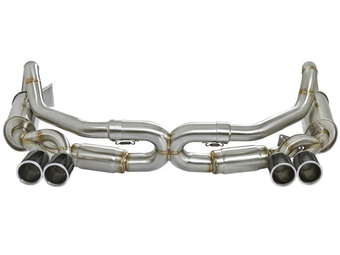 aFe Power Elite SS-304 Carbon Tip Dual Cat Back Exhaust 13-14 Porsche 911 C2S (991) H6-3.8L - 49-36406-C