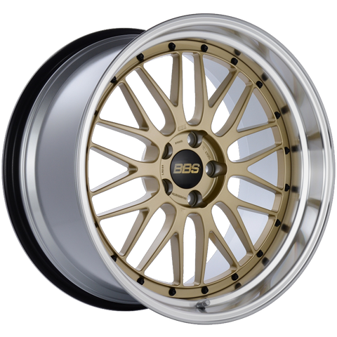 BBS LM 20x10.5 5x114.3 ET20 CB66 Gold Center Diamond Cut Lip Wheel - LM239GPK