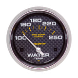 Autometer Marine Carbon Fiber 2-5/8in Electric Water Temperature Gauge 100-250 Deg F - 200763-40