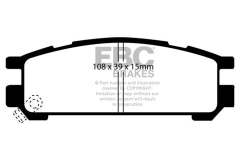 EBC 93-96 Subaru Impreza 1.8 Yellowstuff Rear Brake Pads - DP4821R
