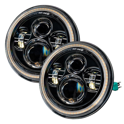 Oracle 07-18 Jeep Wrangler JK Switchback LED Halo Headlights - Amber/White - Switchback - 5769-123