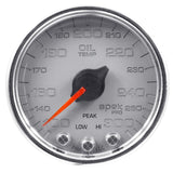 Autometer Spek-Pro Gauge Oil Temp 2 1/16in 300f Stepper Motor W/Peak & Warn Slvr/Chrm - P32221