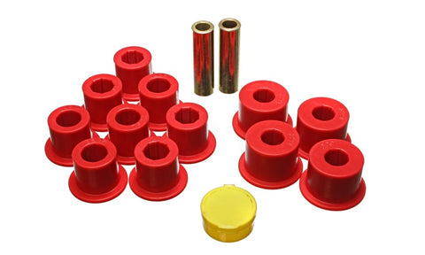 Energy Suspension 6/86-97 Nissan 720 & Hardbody Pickup 2WD Red Rear Leaf Spring Bushing Set - 7.2103R