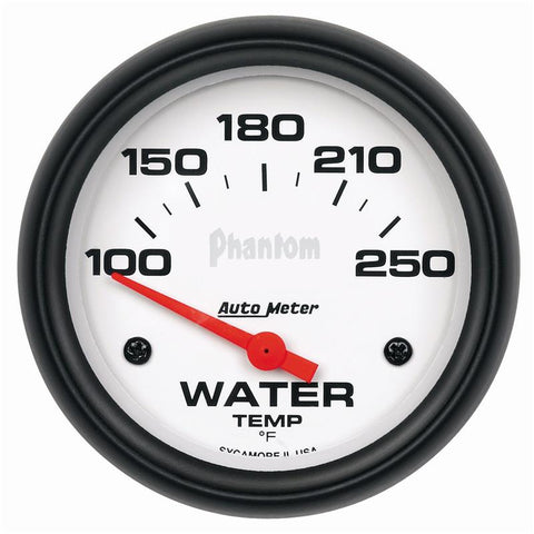 Autometer Phantom 66mm 100-250 Deg F Short Sweep Electronic Water Temperature Gauge - 5837
