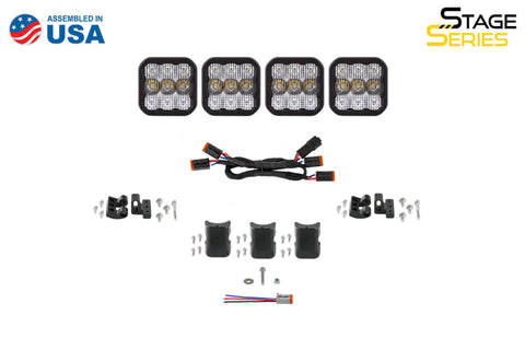 Diode Dynamics SS5 Pro Universal CrossLink 4-Pod Lightbar - Yellow Combo - DD7241