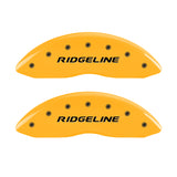 MGP 4 Caliper Covers Engraved Front & Rear Ridgeline Yellow Finish Black Char 2019 Honda Ridgeline - 20213SRGLYL