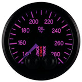 Autometer Stack Instruments 52mm 140-280 Deg F 1/8in NPTF Male Pro Control Oil Temp Gauge - Black - ST3510