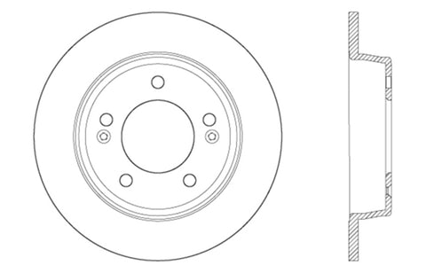 StopTech 15-17 Hyundai Elantra Drilled Rear Left Rotor - 128.51043L