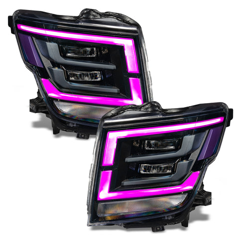 Oracle 21-22 Nissan Titan RGB+W Headlight DRL Upgrade - ColorSHIFT w/ Simple Controller - 1463-504