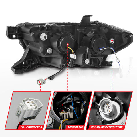 ANZO 16-22 Toyota Tacoma LED Projector Headlights w/ Light Bar Sequential Black Housing w/Initiation - 111563