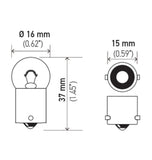 Hella Bulb 53 12V 2W 1CP BA9s G3.5 - 53