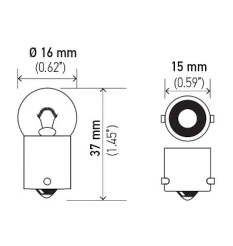 Hella Bulb 53 12V 2W 1CP BA9s G3.5 - 53