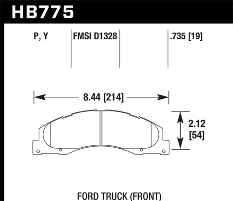 Hawk 08-14 Ford E-150/E-250 / 08-16 Ford E-350 Super Duty LTS Street Front Brake Pads - HB775Y.735