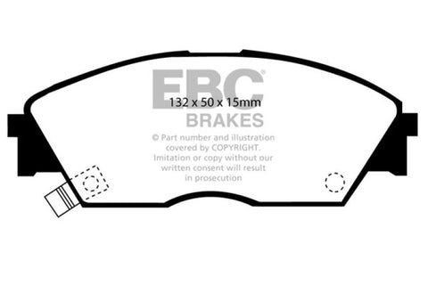 EBC 90-92 Honda Civic CRX 1.6 Si Redstuff Front Brake Pads - DP3706C