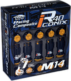 Project Kics 16+4 Black Lock & Lug Nuts R40 Iconix - 14X1.25 (Black Cap) - WRIA15KK