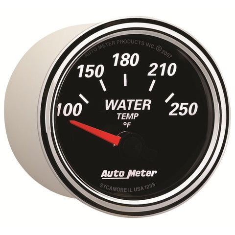 Autometer Designer Black II 52mm 250 Deg F Water Temp Gauge - 1238