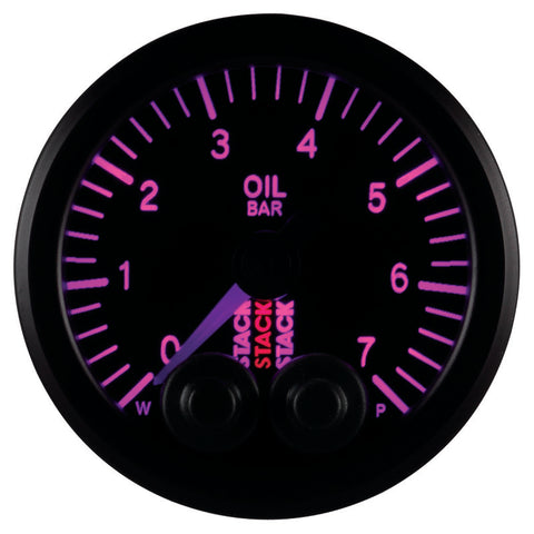 Autometer Stack 52mm 0-7 Bar M10 Male Pro-Control Oil Pressure Gauge - Black - ST3501