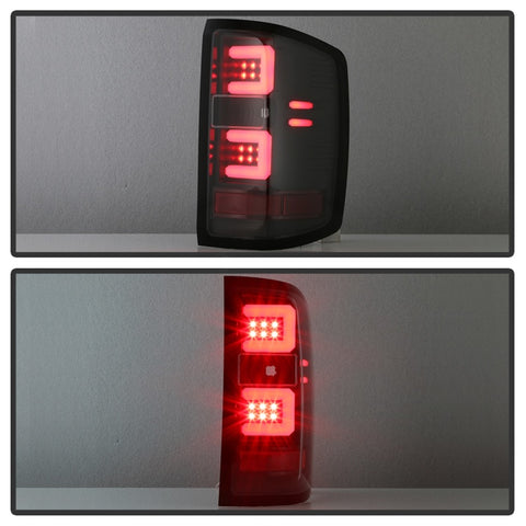 Spyder 16-18 Chevy Silverado Light Bar LED Tail Lights - All Black ALT-YD-CS16-LED-B - 5085863