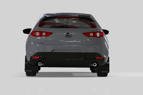 Rally Armor 19-26 Mazda3 Hatchback Black UR Mud Flap w/Red Logo - MF61-UR-BLK/RD