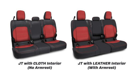PRP 2020+ Jeep Gladiator JT Rear Bench Cover with Leather Interior - Black/Grey - B056-03