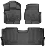Husky Liners 21-23 Ford F-150 CC SC X-Act Contour Front & Second Row Seat Floor Liners - Black - 53468