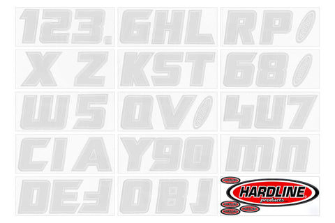 Hardline Boat Lettering Registration Installation Kit 3 in. - 900 Silver - Silver900