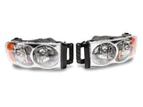 Raxiom 02-05 Dodge RAM 1500 Axial Series OEM Style Rep Headlights- Chrome Housing (Clear Lens) - R118008