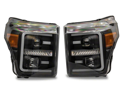 Raxiom 11-16 Ford F-250 Super Duty LED Projector Headlights - Blk Housing (Clear Lens) - SD3620