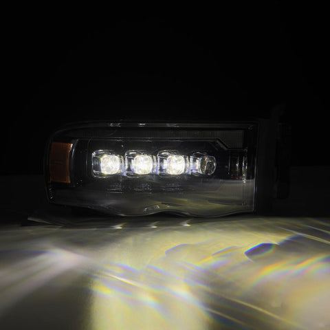 AlphaRex 02-05 Dodge Ram 1500 NOVA LED Proj Headlights Alpha Black w/Activ Light/Seq Signal - 880566