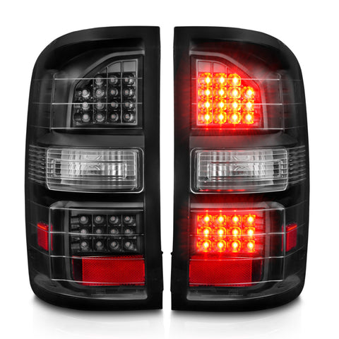 ANZO 2014-2018 GMC Sierra LED Tail Lights Black Housing Clear Lens - 311397