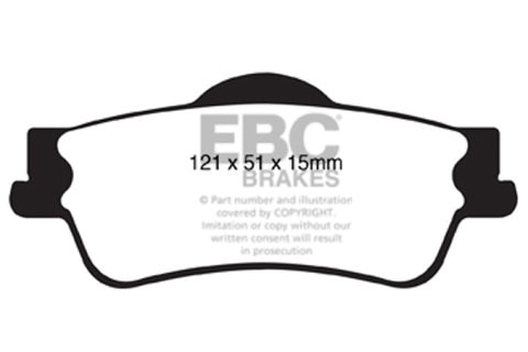 EBC 11+ Chevrolet Caprice 3.6 Greenstuff Rear Brake Pads - DP21834