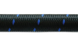 Vibrant -10 AN Two-Tone Black/Blue Nylon Braided Flex Hose (10 foot roll) - 11970B