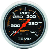 AutoMeter Gauge Temperature 2-5/8in. 140-280 Deg. F Liquid Filled Mech 8ft. Pro-Comp - 5435