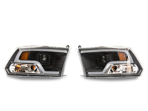 Raxiom 09-18 RAM 1500 LED Halo Projector Headlights- Black Housing (Clear Lens) - R111516