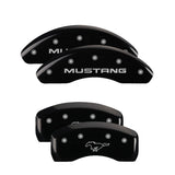 MGP 4 Caliper Covers Engraved Front & Rear Oval logo/Ford Black finish silver ch - 10227SFRDBK
