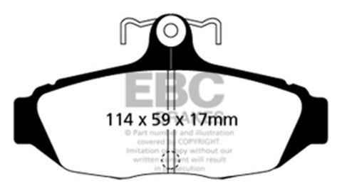 EBC 87-93 Ford Mustang 5.0 Yellowstuff Rear Brake Pads - DP41172R