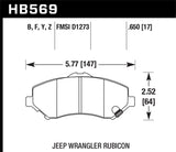 Hawk 2007-2011 Dodge Nitro R/T HPS 5.0 Front Brake Pads - HB569B.650
