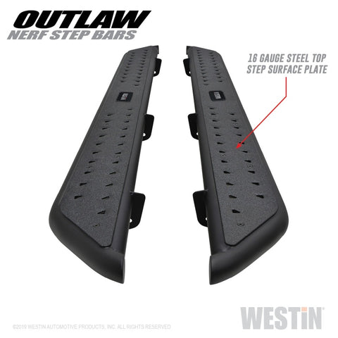 Westin 15-19 Ford F-150 SuperCrew / 17-19 Ford F-250/350 Crew Cab Outlaw Nerf Step Bars - 58-53945