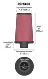 K&N Universal ChromeRound Tapered Air Filter 3in Flange ID / 6in Base OD / 4.5in Top OD / 8in Height - RC-5106